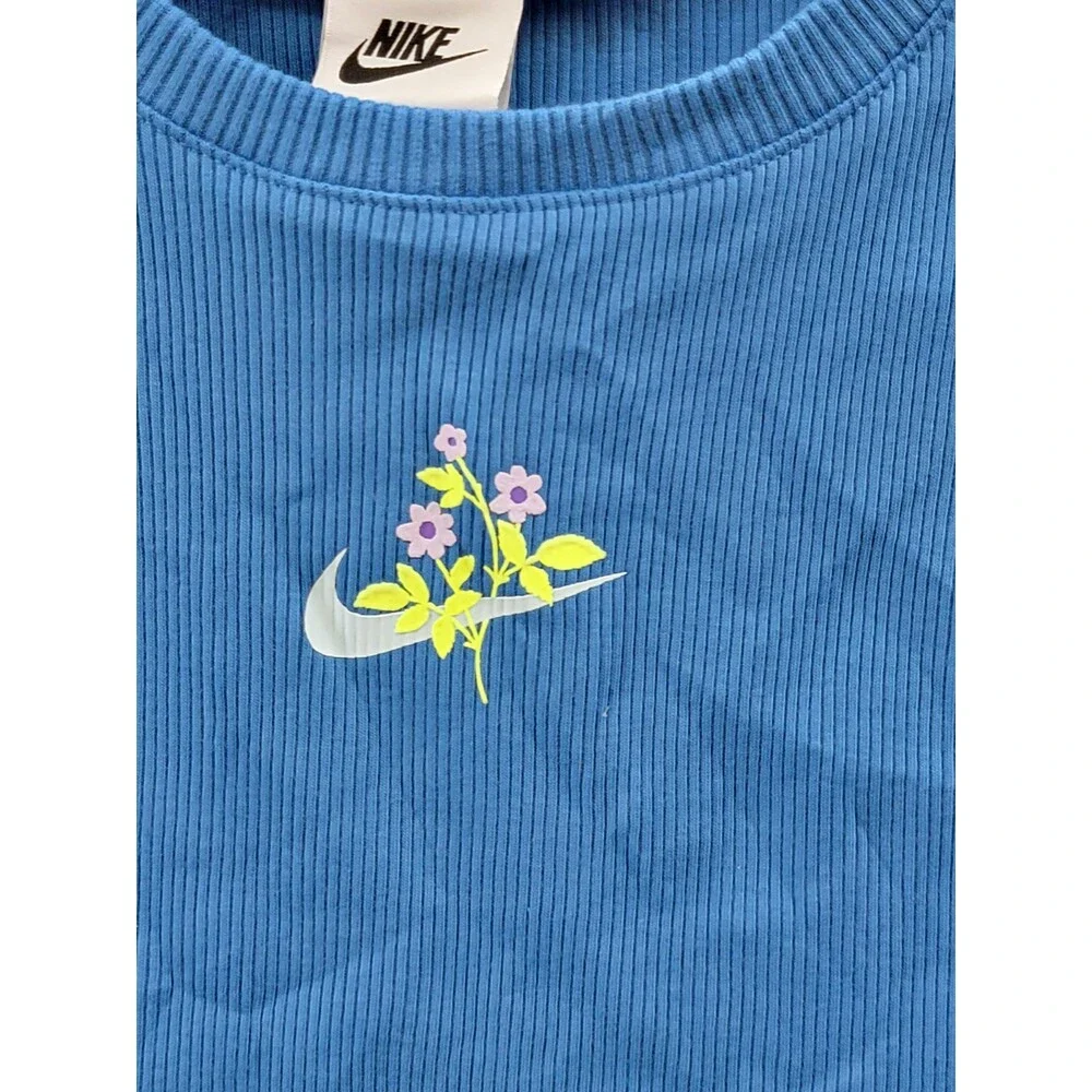 Nike Sportswear Essentials Ribbed Crop Tank Top Women's L Star Blue Pullover - Picture 5 of 15
